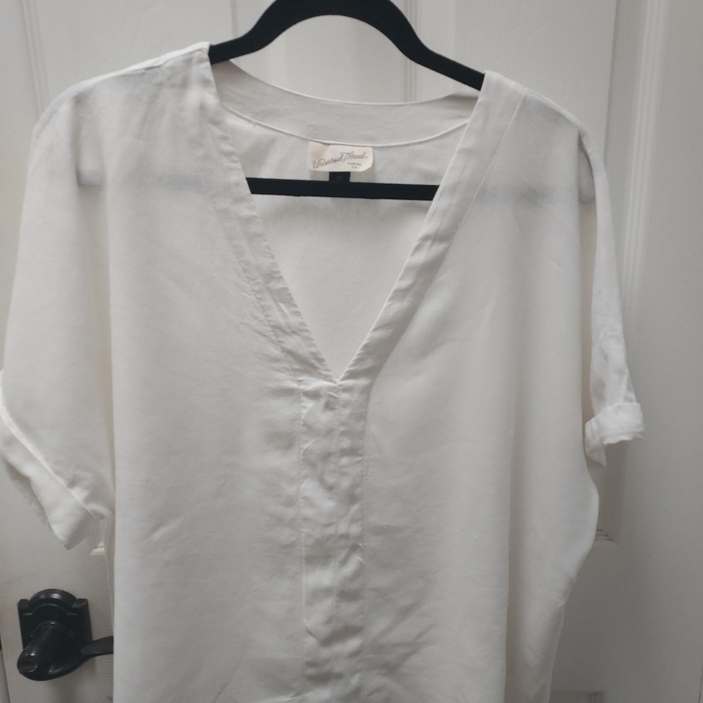 Universal Thread White Linen Crop Top Size XXL